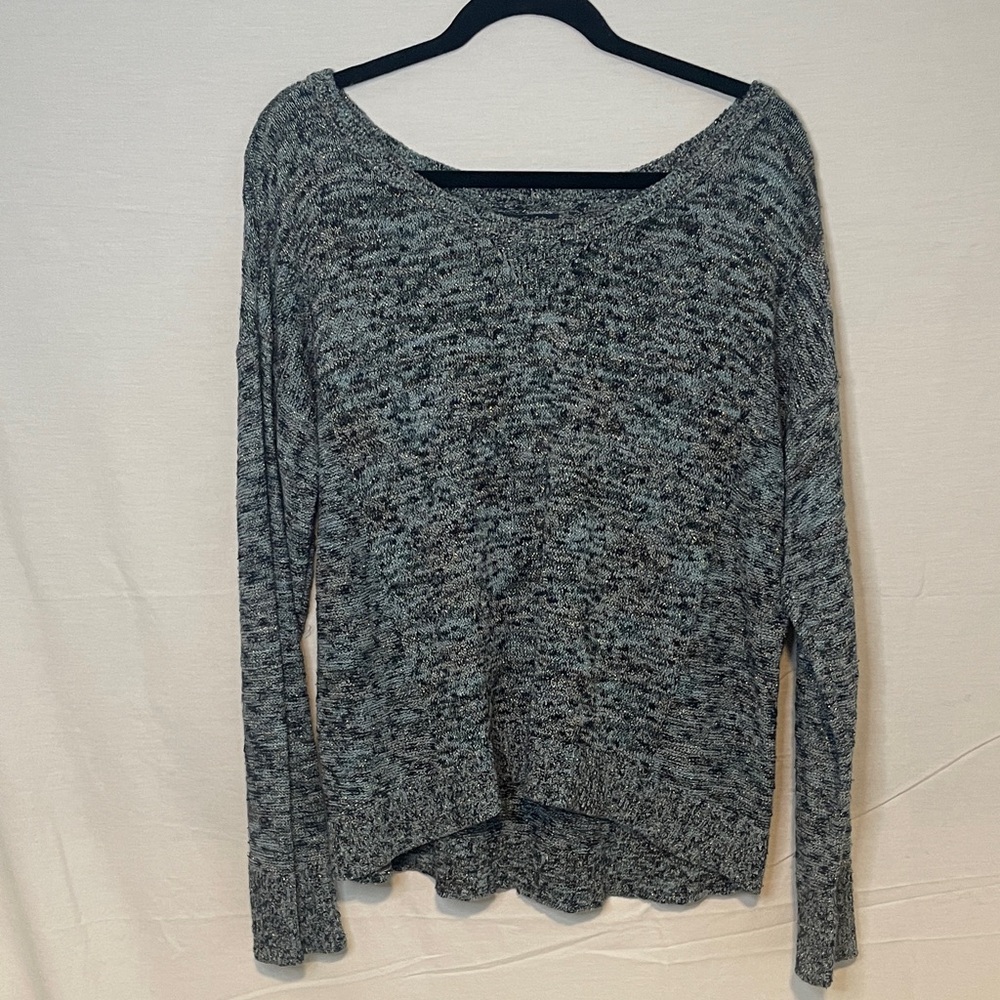 American Eagle Outfitters Black and Gray Crew Neck Sweater
